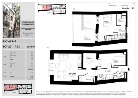 201 T3 Duplex - Le "76 Boulevard Gambetta", un très bel immeuble restauré au coeur de Nîmes