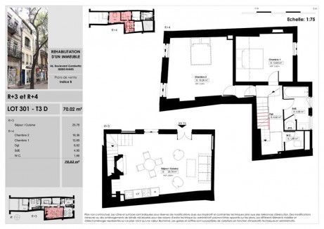 301 T3 Duplex - Le "76 Boulevard Gambetta", un très bel immeuble restauré au coeur de Nîmes