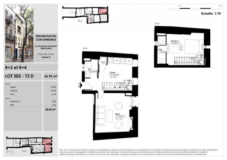 302 T2 Duplex - Le "76 Boulevard Gambetta", un très bel immeuble restauré au coeur de Nîmes