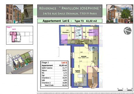 6 T3 - Pavillon Joséphine