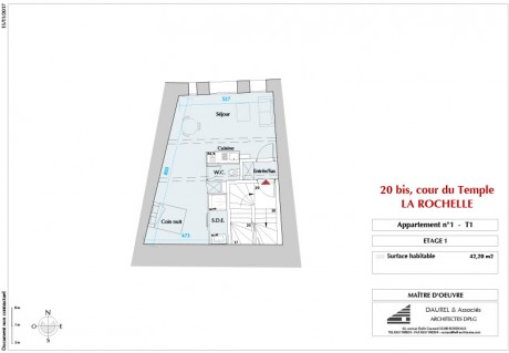 1 T1 - 20 bis Cour du Temple