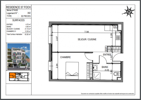 302 T2 - Résidence 57 Foch