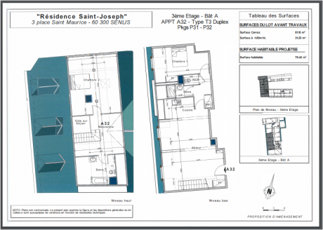 A32 T3 duplex - Résidence Saint-Joseph