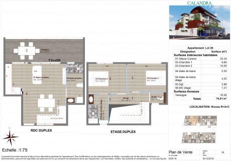 Lot 26 T3 Duplex - Résidence Calandra