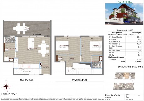 Lot 27 T3 Duplex - Résidence Calandra