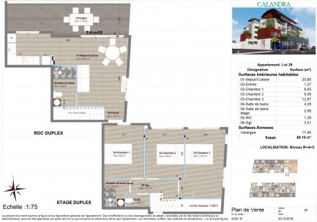 Lot 28 T4 Duplex - Résidence Calandra