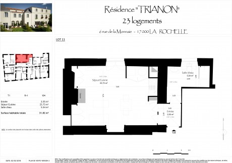 lot-11 T1 - Résidence "6, Rue de la Monnaie"