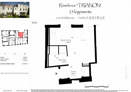 lot-12 T1 - Résidence "6, Rue de la Monnaie"