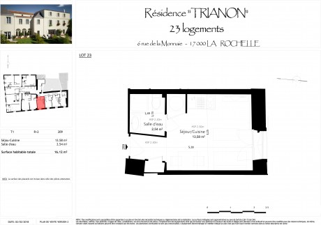 lot-23 T1 - Résidence "6, Rue de la Monnaie"