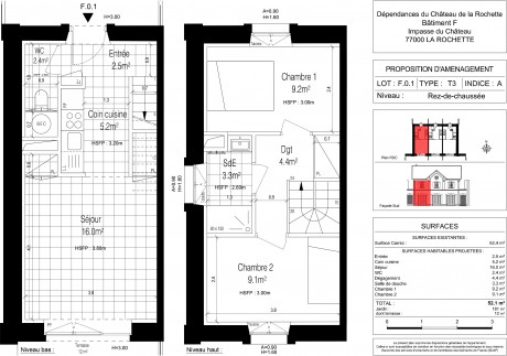 Lot F.0.1 T3 Duplex - Les Dépendances du Château de la Rochette