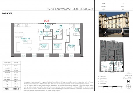 Lot-102 T4 - Bordeaux, Rue Contrescarpe