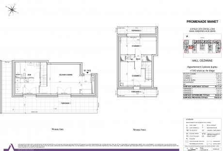 Lot 343 T3 duplex - Promenade Manet, Asnières