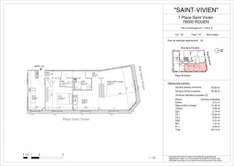 Lot C2 T3 - Rouen, Immeuble Saint-vivien