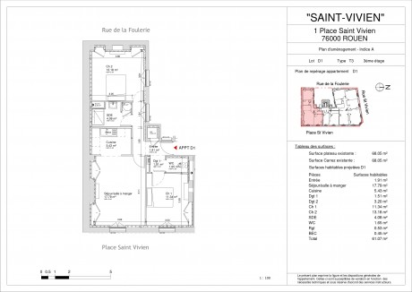 Lot D1 T3 - Rouen, Immeuble Saint-vivien