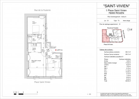 Lot E1 T3 - Rouen, Immeuble Saint-vivien