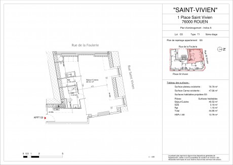 Lot G3 T1 - Rouen, Immeuble Saint-vivien