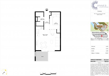 Lot 44 T1 Bis - À Cannes, la nouvelle résidence "Cannes Horizon"