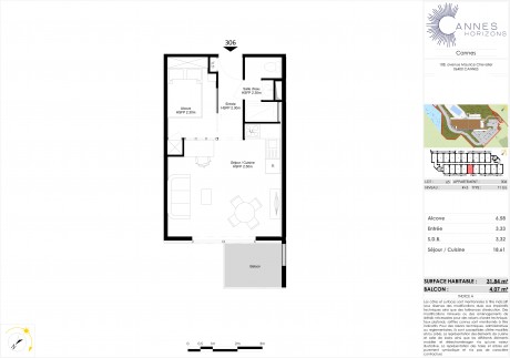 Lot 65 T1 BIs - À Cannes, la nouvelle résidence "Cannes Horizon"