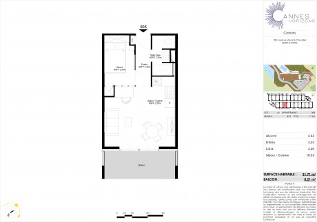 Lot 67 T1 Bis - À Cannes, la nouvelle résidence "Cannes Horizon"