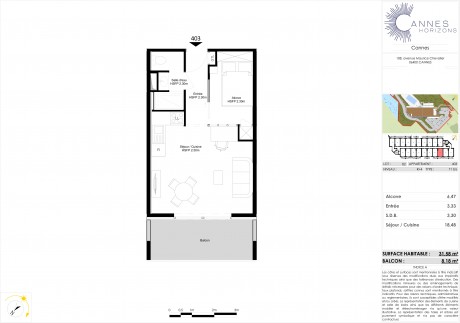 Lot 82 T1 Bis - À Cannes, la nouvelle résidence "Cannes Horizon"