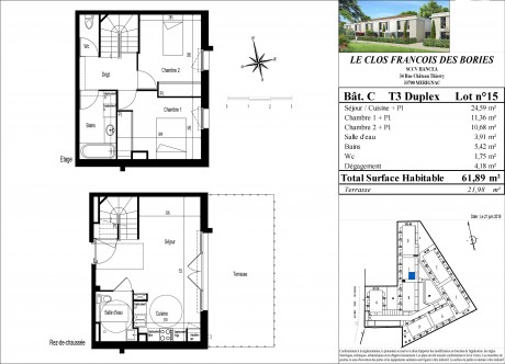 Lot 15 T3 Duplex - "Le Clos François des Bories", nouvelle résidence à Mérignac