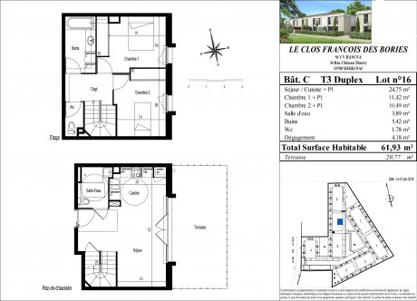 Lot 16 T3 Duplex - "Le Clos François des Bories", nouvelle résidence à Mérignac