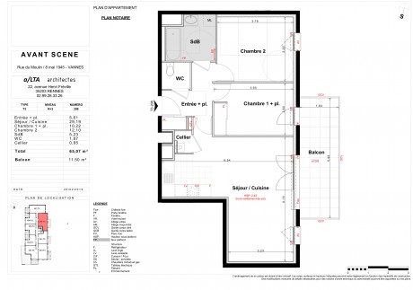 Lot 208 T3 - "Avant-Scène", la nouvelle résidence à Vannes