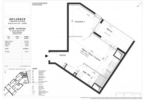 Lot B302 T2 - La Nouvelle Résidence "Influence" à Vannes