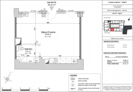Lot 4.4 T1 - La nouvelle résidence "La Belle Jardinière" à Nancy