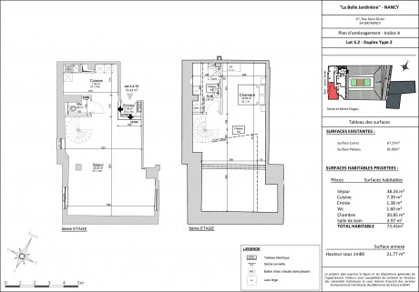 Lot 5.2 T2 Duplex - La nouvelle résidence "La Belle Jardinière" à Nancy