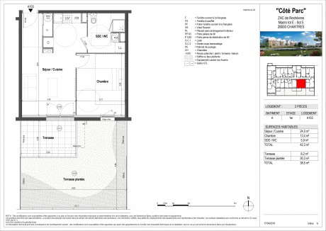 Lot A103 T2 - "Côté Parc", La nouvelle résidence à Chartres