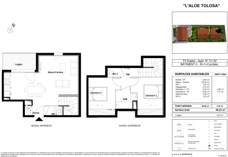 Lot C1.02 T3 Duplex - "L'Aloé Tolosa", la nouvelle résidence à Toulouse