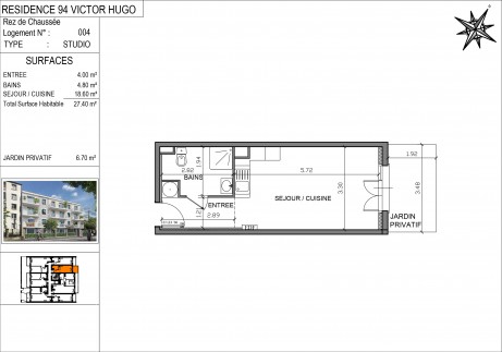 Lot 004 Studio - "Le Victor Hugo", la nouvelle résidence à Neuilly-Plaisance