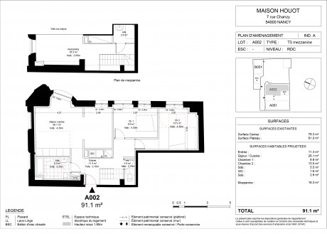 Lot A002 T3 - "La Maison Houot", Bel immeuble ancien à Nancy