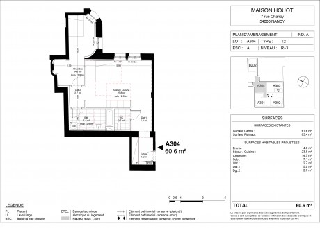 Lot A304 T2 - "La Maison Houot", Bel immeuble ancien à Nancy