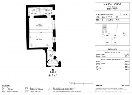 Lot B102 T2 - "La Maison Houot", Bel immeuble ancien à Nancy