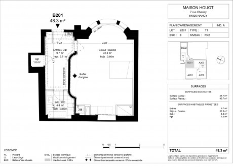 Lot B201 T1 - "La Maison Houot", Bel immeuble ancien à Nancy