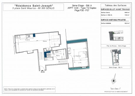 Lot A34 T2 Duplex - "La Résidence Saint-Joseph" à Senlis, dans l'Oise