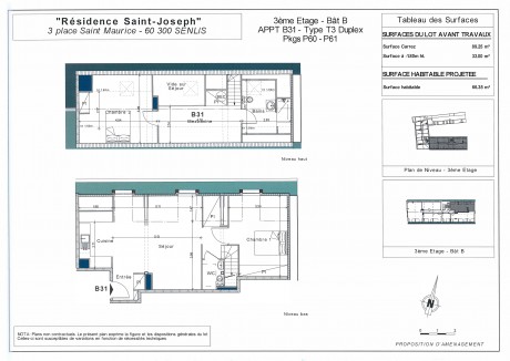 Lot B31 T3 Duplex - "La Résidence Saint-Joseph" à Senlis, dans l'Oise