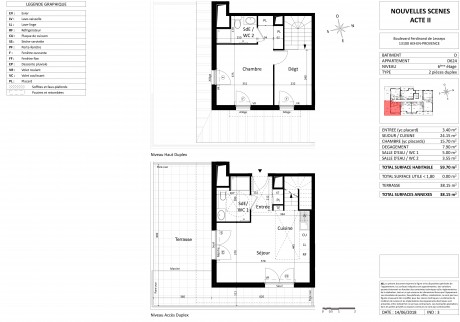 Lot D 624 T2 Duplex - "Nouvelles scènes" la nouvelle résidence à Aix-en-Provence