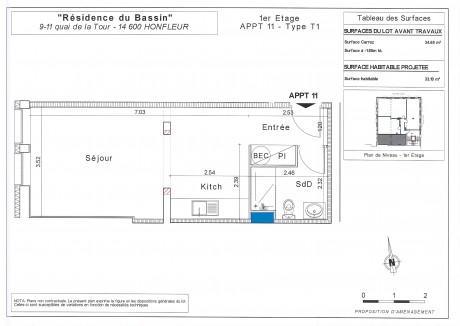 Lot 11 T1 - "La Résidence du Bassin", le nouvel immeuble à Honfleur