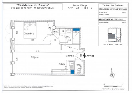 Lot 22 T2 - "La Résidence du Bassin", le nouvel immeuble à Honfleur