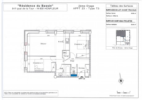 Lot 23 T2 - "La Résidence du Bassin", le nouvel immeuble à Honfleur