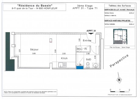 Lot 31 T1 - "La Résidence du Bassin", le nouvel immeuble à Honfleur