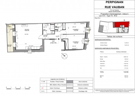 Lot 21 T3 - Le "19 Rue Vauban" le nouvel immeuble réhabilité à Perpignan