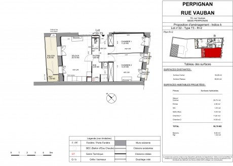 Lot 22 T3 - Le "19 Rue Vauban" le nouvel immeuble réhabilité à Perpignan