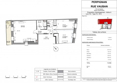 Lot 31 T3 - Le "19 Rue Vauban" le nouvel immeuble réhabilité à Perpignan