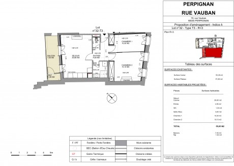 Lot 32 T3 - Le "19 Rue Vauban" le nouvel immeuble réhabilité à Perpignan