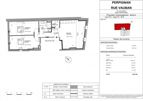 Lot 41 T3 - Le "19 Rue Vauban" le nouvel immeuble réhabilité à Perpignan