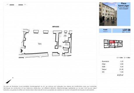 Lot 08 T2 - "20 Place Saint-Léger", un immeuble rénové au coeur de Chambéry